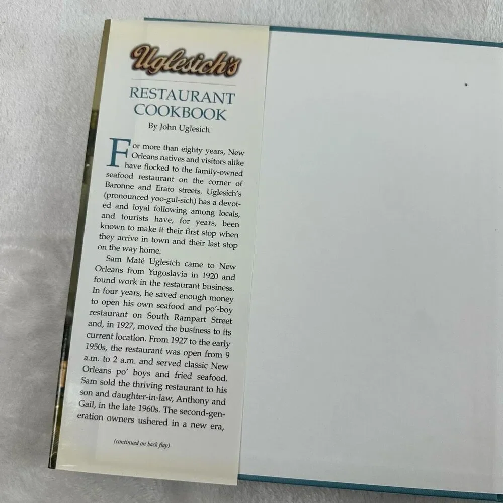 Uglesich's Restaurant Cookbook By John Uglesichs‎ Hardcover Recipe Book